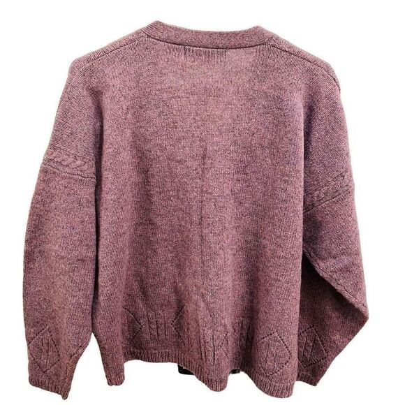 Outback Red Cardigan Womens L Marled Dark Lavender Grandpa VNeck Button Closure - Picture 2 of 14